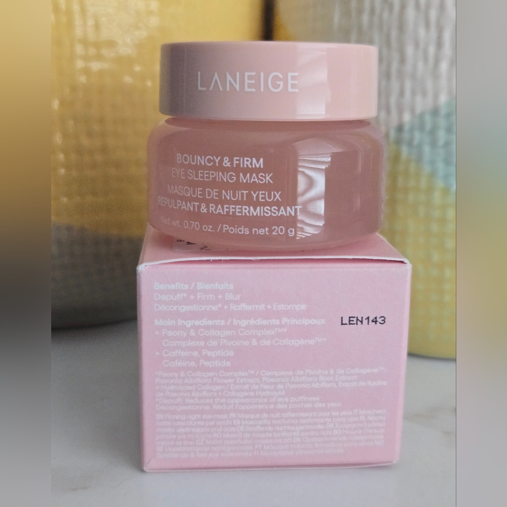NIB LANEIGE Bouncy & Firm Eye Sleeping Mask - Pink - Picture 3 of 4